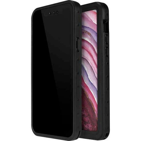 Plum Watercolor Geode iPhone 15 Pro Waterproof Case